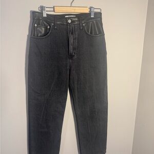 Abercrombie & Fitch Black Jean/Leather Pants
